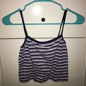 Striped Blue and White Brandy Melville Crop Top